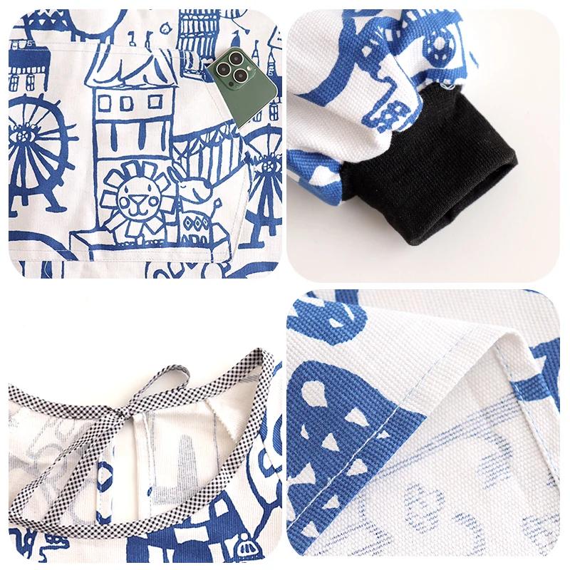 Фартук из масляной ткани, модный холщовый кухонный фартук для дома с длинным рукавом, прочная женская верхняя одежда, рабочая одежда