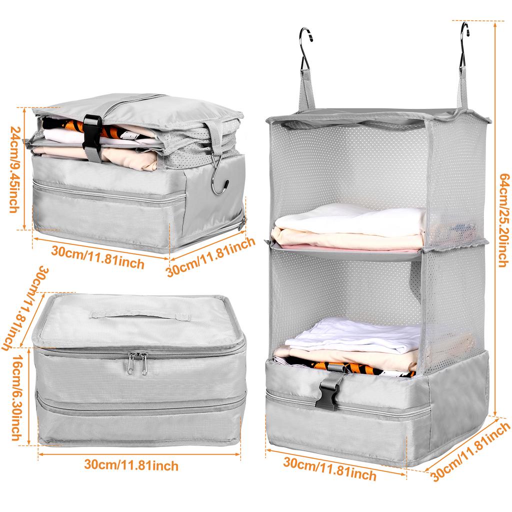 Reise Hängegepäck Organizer Tragbare Kleideraufbewahrungstasche Große Kapazität Faltbar Atmungsaktiv Schrank Kleiderorganisatoren Tasche