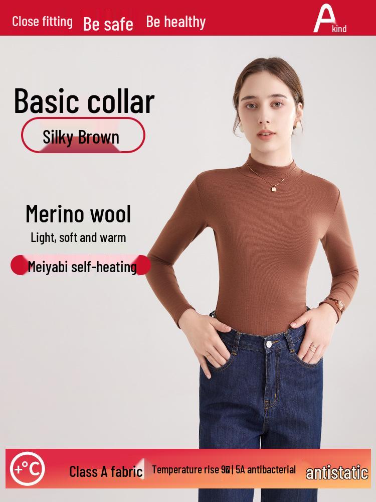 Теплая женская водолазка с воротником-полуворотом из немецкого бархата и шелка на осень и зиму