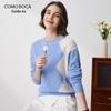 Kemengboka Women's Loose Fit Color Block Cashmere Sweater