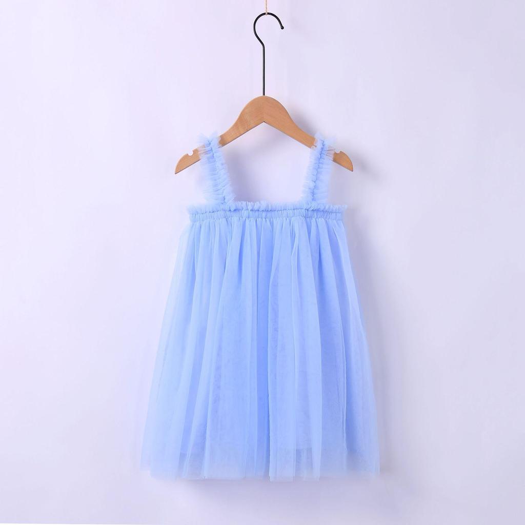 New Girls' Summer Rainbow Mesh Princess Dress & Tutu Skirt