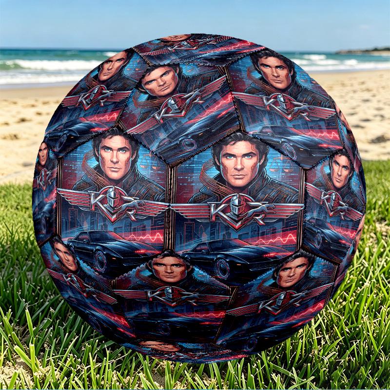 Knight Rider Print Size 5 Soccer Ball, PU Wear Resistant Football for Match Training and Daily Practice, Birthday Gift for Soccer Fans