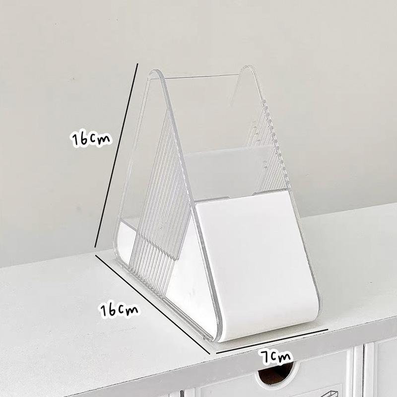 Plastic Slanted Pen Holder Multi Compartments Clear Slots Durable Desk Organizer for Home Office School Student Stationery Storage