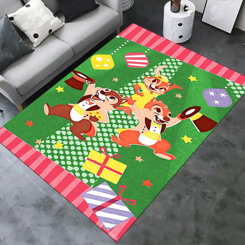 Office Rug Chip and Dale theme 3D Printed Anti-Slip Rug-Machine Washable for Living Room