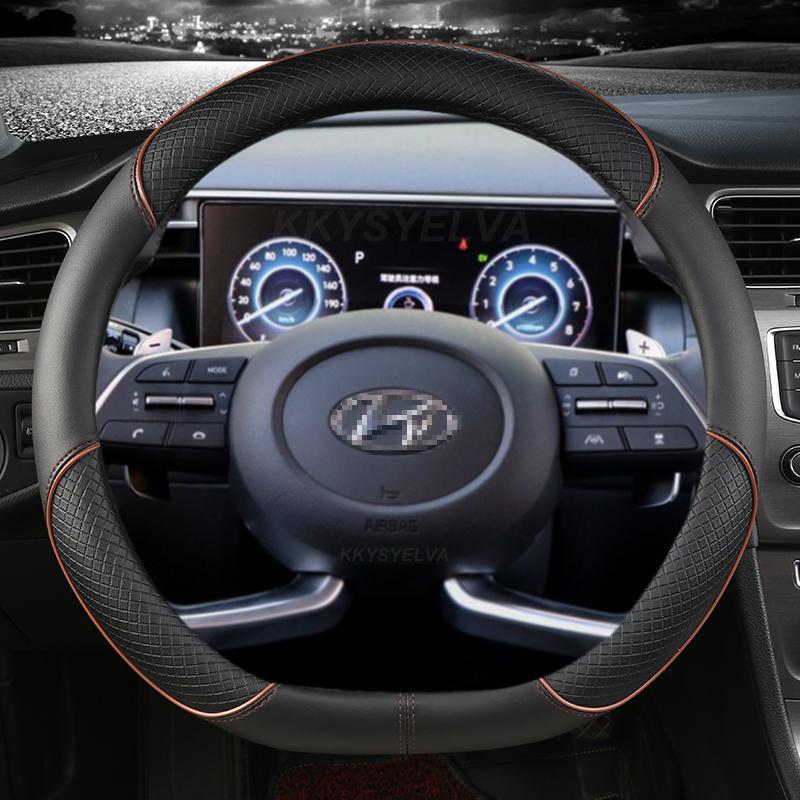 Чехол на руль автомобиля из искусственной кожи для Hyundai Tucson NX4 Elantra Sonata 10th, автоаксессуары