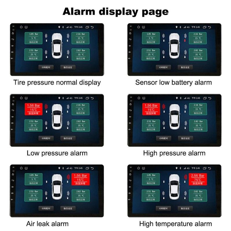 Android Navigation TPMS With 4 Sensors Alarm System USB Android Car TPMS Wireless Transmission Tire Pressure Monitoring System