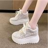 Lightweight and Breathable Sports Small Casual Dad Shoes Women's 2025 Autumn New Popular Mesh Thick-soled High-top Shoes