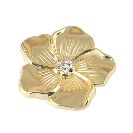Small Storage Box Knobs Petal Cabinet Knob, Flower Drawer Pulls with Rhinestone Center, Zinc Decorative Metal Alloy Floral Dresser for Bedroom