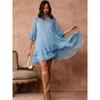 Elegant Loose Ruffle Dress Women Solid Color Flare Sleeve 2026
