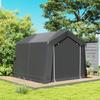 3.6 x 2.1m Portable Outdoor Shed, with Window - Dark Grey