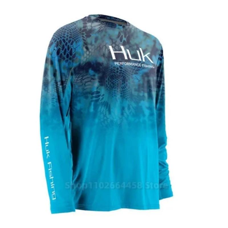 Mens Long Sleeve Quick-Dry Fishing Shirt UPF 50 UV Protection Breathable Outdoor Sport Performance Top