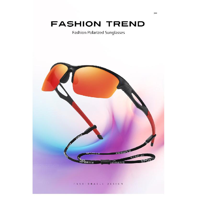 Sports half-frame sunglasses for outdoor cycling, colorful photochromic sunglasses, polarized sunglasses 3145