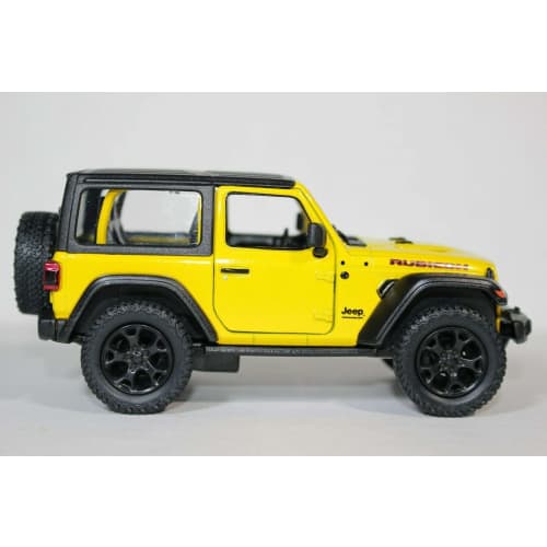 KiNSMART - Jeep Wrangler Rubicon Off-Road 4x4 5-Inch 1:34 Scale Diecast Model Replica Toy Car (Yellow Hardtop)