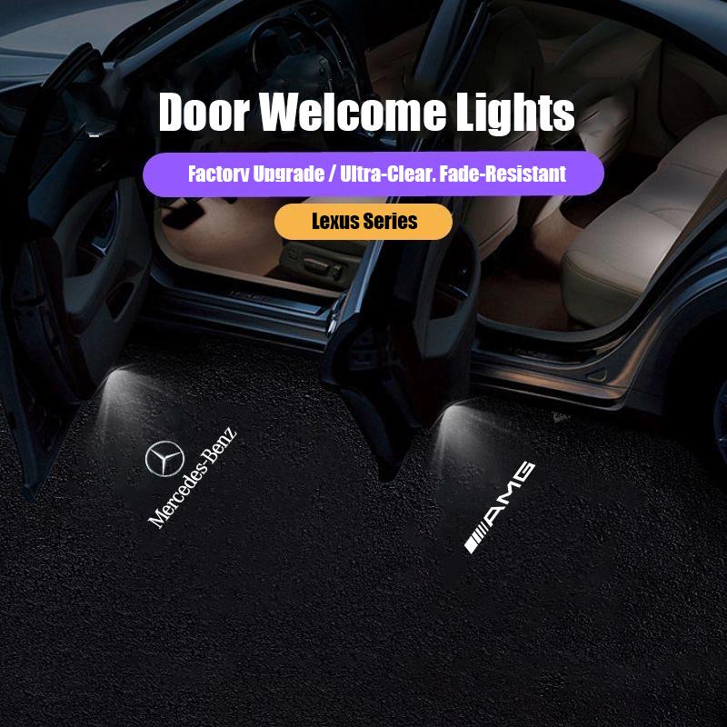 2Pcs HD Led Welcome Light Car Door Projector Lamps For Mercedes Benz AMG A B C E G W211 W203 W204 C260 E300L A200L GLC300 CLA AE1