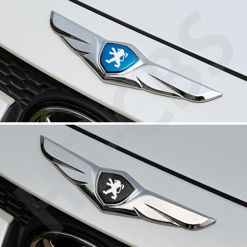 For Peugeot 207 307 308 407 408 508 4008 5008 2008 206 107 Car Front Grille Emblem Stickers Wing Shapes Front Badge Accessories