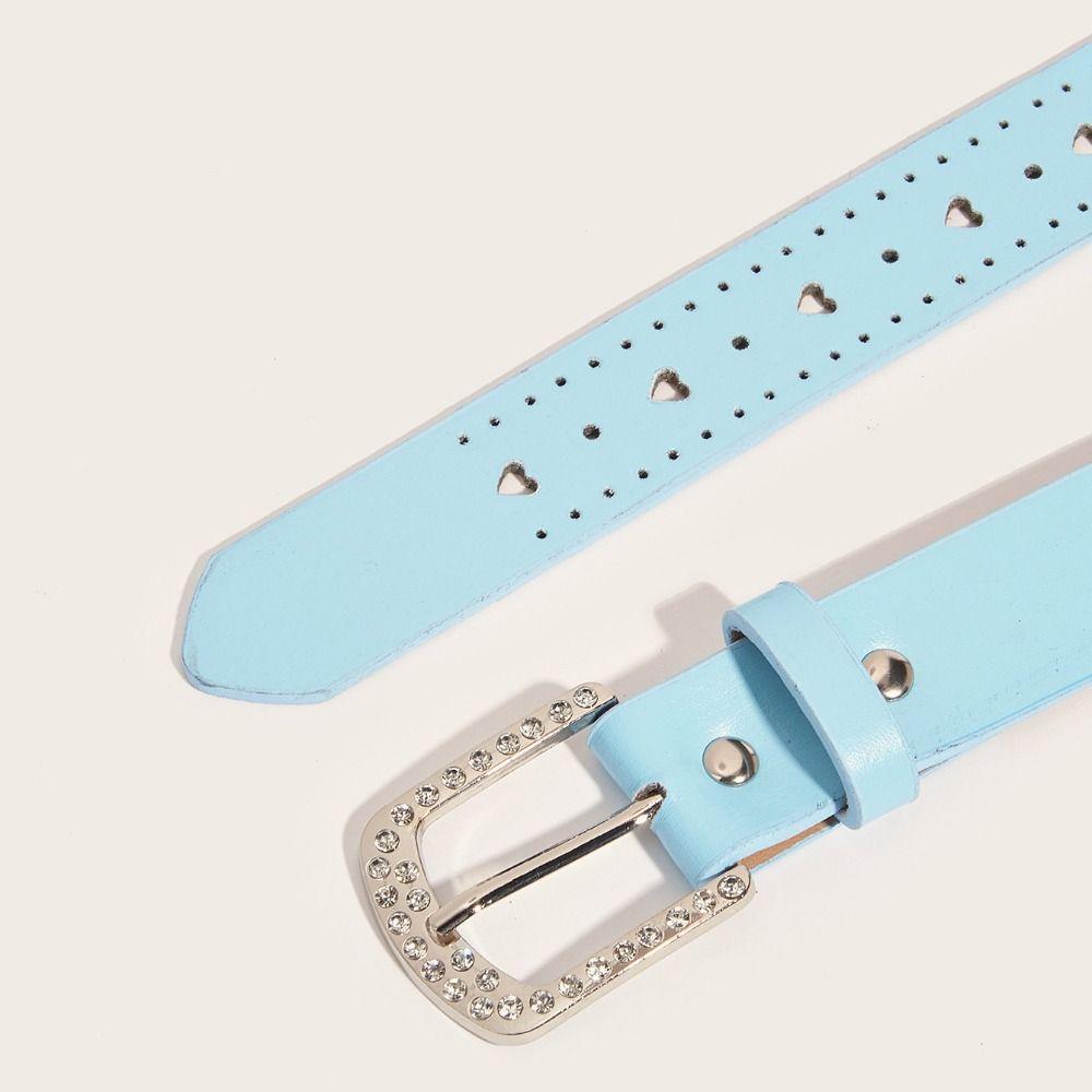 Adjustable Hollow Heart Belt Pin Buckle Decorative Waist Belt Casual PU Leather Belt For Ladies