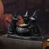 Подсвечник в виде черного кота, смоляной подсвечник в виде кошек на Хэллоуин с ведьмиными шляпами, винтажный подсвечник, настольное украшение, подарок для любителей кошек