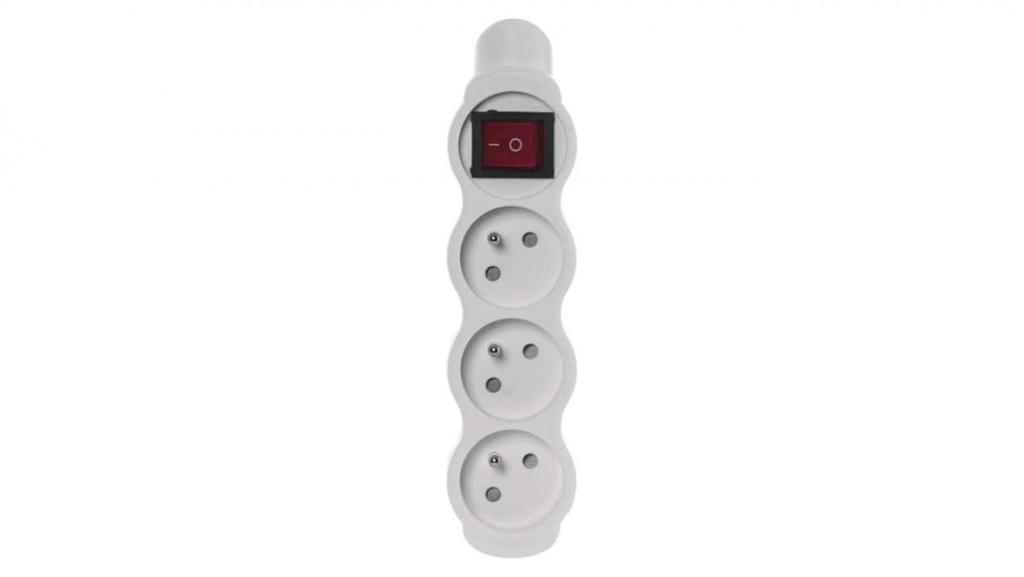 Socket /Splitter/ For Extension Cord With Switch 3-Sockets Z/U 16A White P1300N