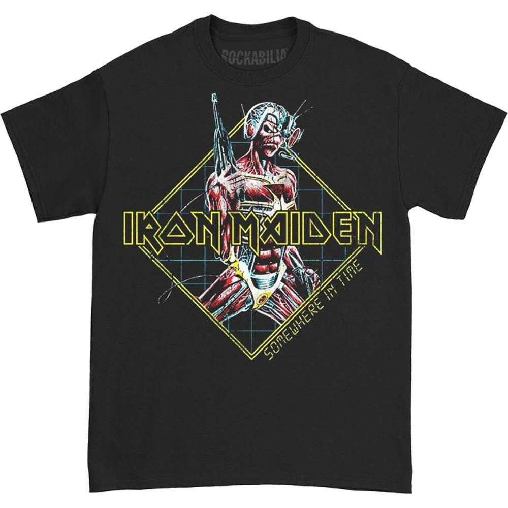 Iron Maiden Somewhere In Time Diamond Slim Fit T-shirt Large Black Unisex T-Shirt