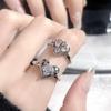 Сердце Ман Цимен ~ Любовь Циркон Сладкий Крутой Стиль Открытое Кольцо Алмазное Кольцо Женское Супер Блестящее Кольцо Феи Нишевое Кольцо на Указательный Палец