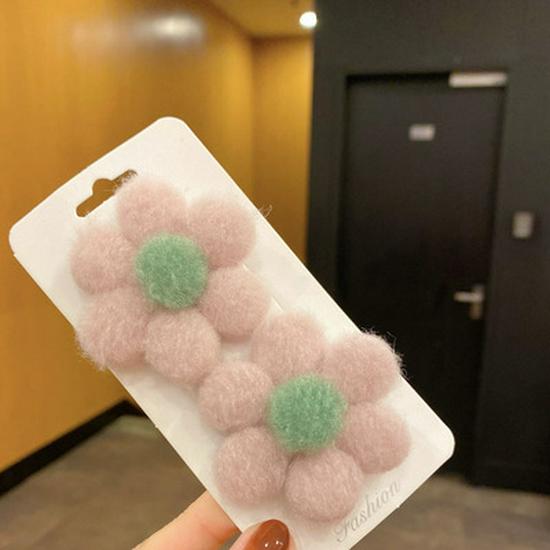 Мультяшные плюшевые заколки для волос для детей - Милые осенне-зимние заколки для маленьких девочек, в корейском стиле принцессы