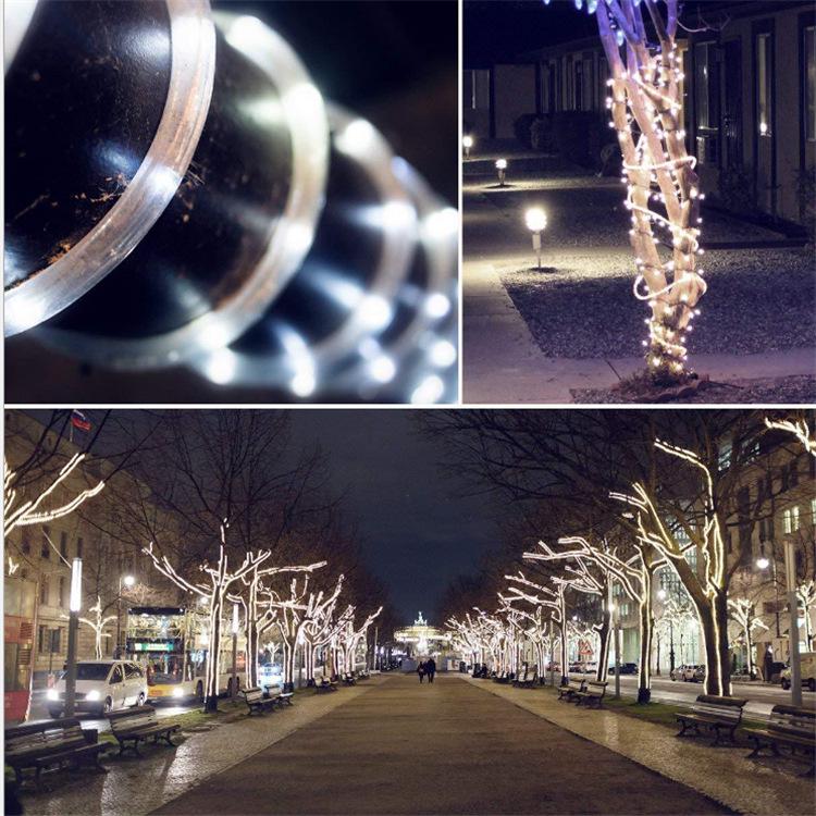 Outdoor Rainproof Solar LED String Lights - Colorful PVC Tube for Courtyard Decoration