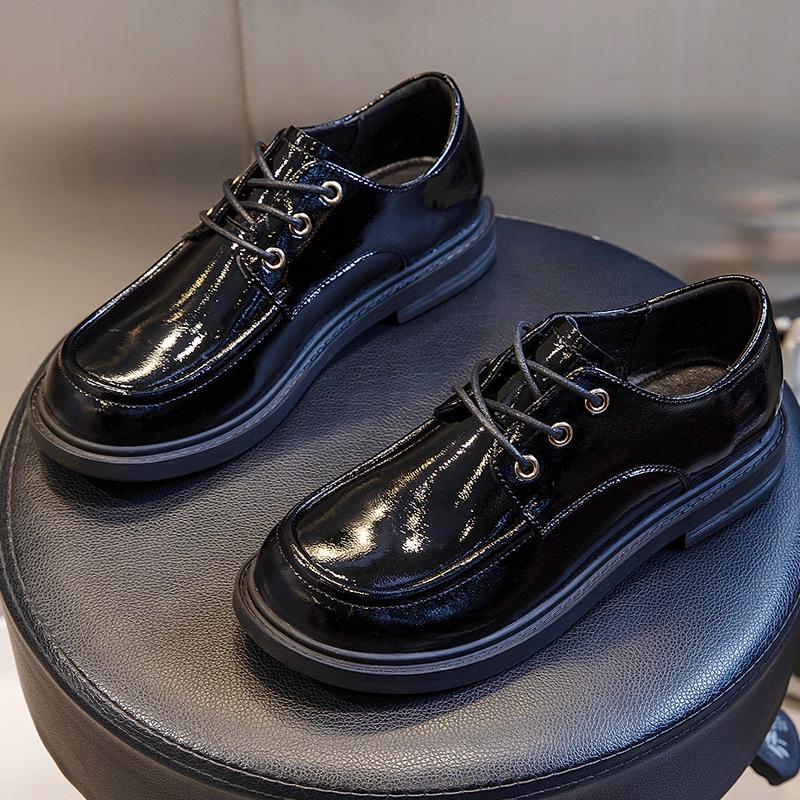 Spring fashion single shoes women's thick heel shallow mouth leather women's shoes round head small leather shoes women's tide