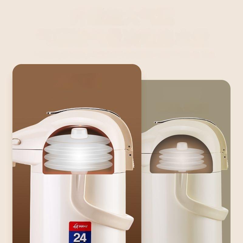 Air Pressure Water Bottle 4L Large Capacity Open Water Bottle Pressing Water Bottle Glass Inner Tank