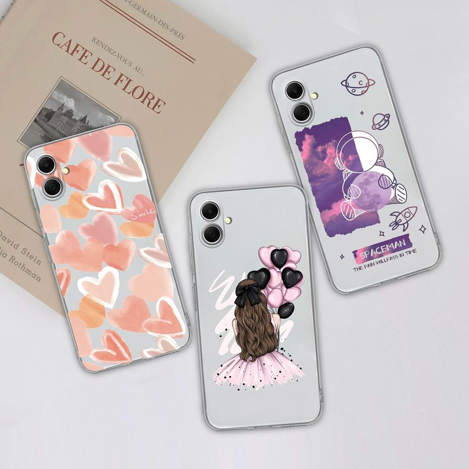 Чехлы для телефонов Samsung A35 A05S S23 FE A55 A34 Xcover 7 S24 Plus A15 «Милый астронавт» для девочек, мягкий силиконовый прозрачный популярный чехол-бампер для Galaxy