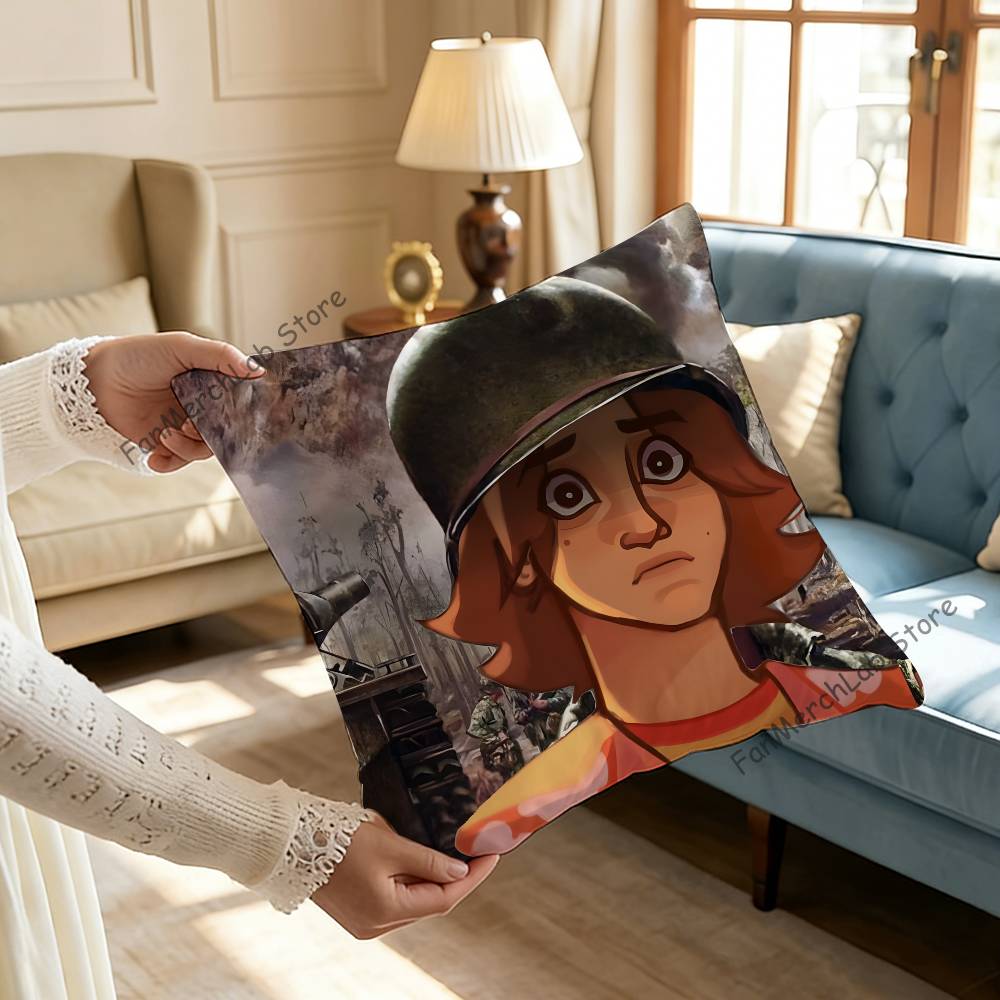 DDaisuke Anime MMouthwashingS Anime Pillow Case Antidustmite Pillowcase Invisible zipper silky short plush Sofa cushion cover
