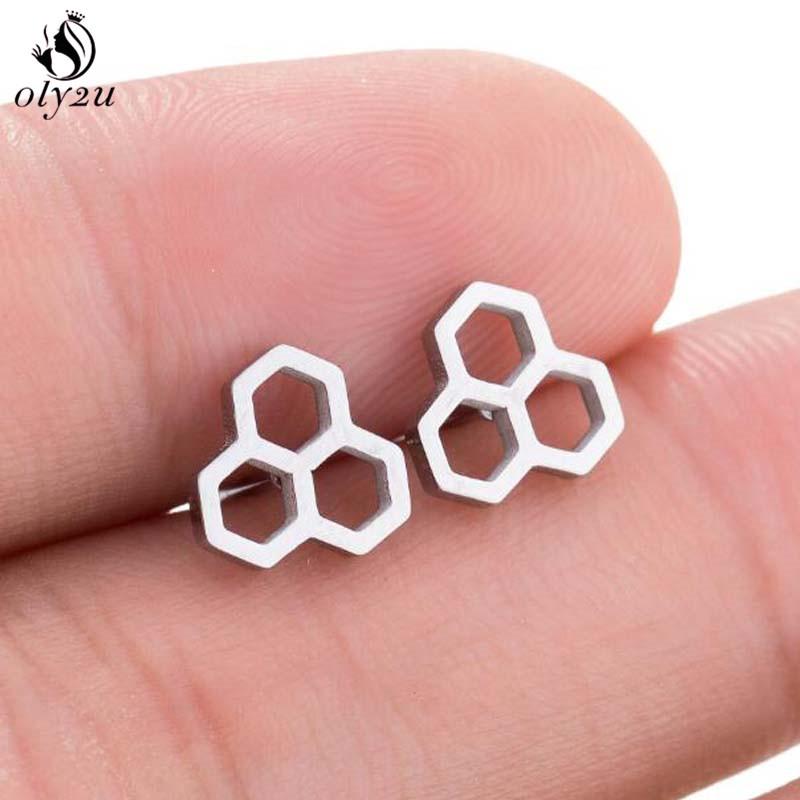 Simple Yoga Om Earring Ball Star Tree Cross Bicycle Stainless Steel Stud Earrings for Women Men T Bar Ear Piercing Gift