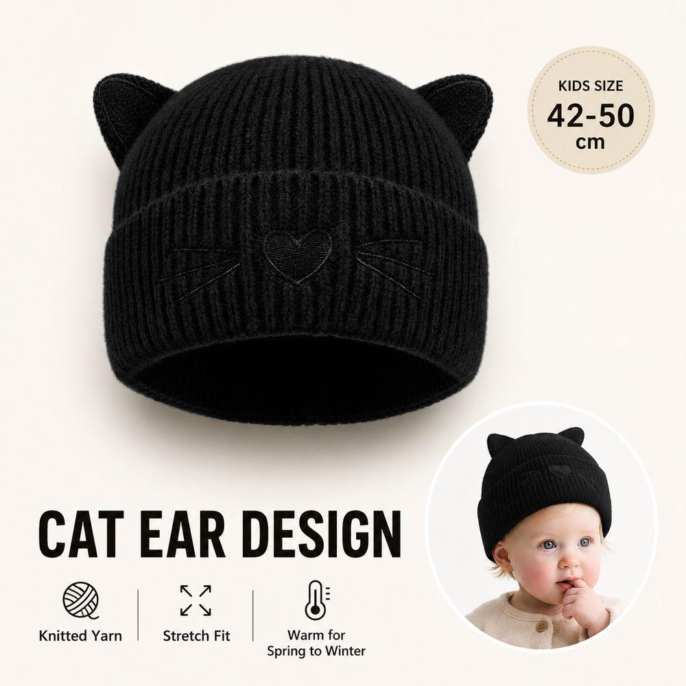 Soft Warm Winter Cap Cat Ear Embroidered Bonnet Casual Casual Knit Cap Autumn Winter