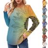 Women's Long Sleeve Shirts Casual Fashion Flowers Printed Tunic Tops Crewneck Basic Loose T Shirt