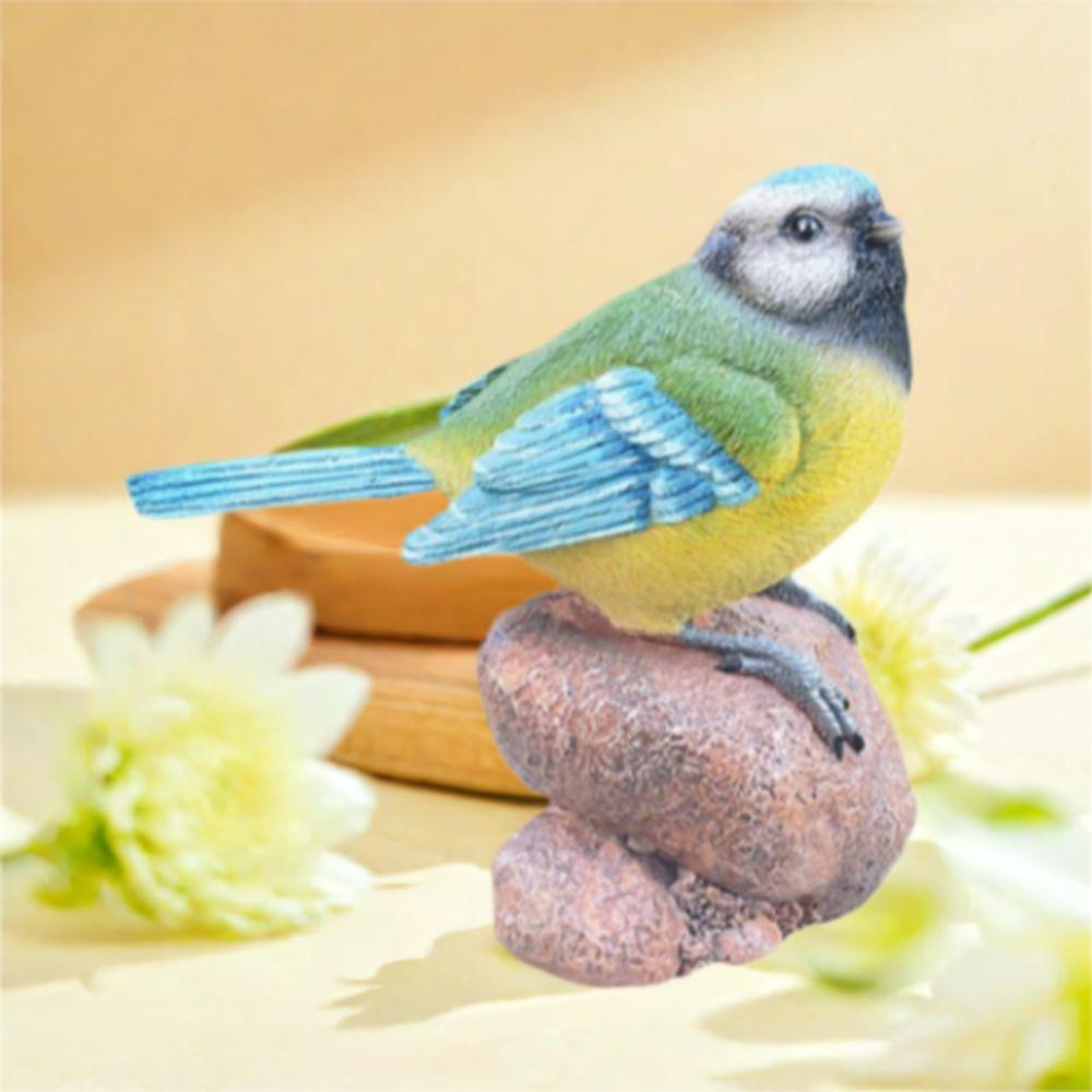 Vintage Garden Bird Sculpture Cute Bird Statue Durable Miniature Bird Figurine  Outdoor Patio Porch