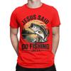 Unisex Youth Christian Fishing Jesus Said Go Fishing Bible T Shirt Cotton Clothing Novelty Crewneck Tee Shirt Gift Idea Tshirt