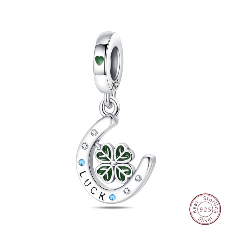 Медный браслет с бусинами 'Четырехлистный клевер на удачу', с блестящим цирконием, для оригинального браслета 3 мм, женские изящные украшения
