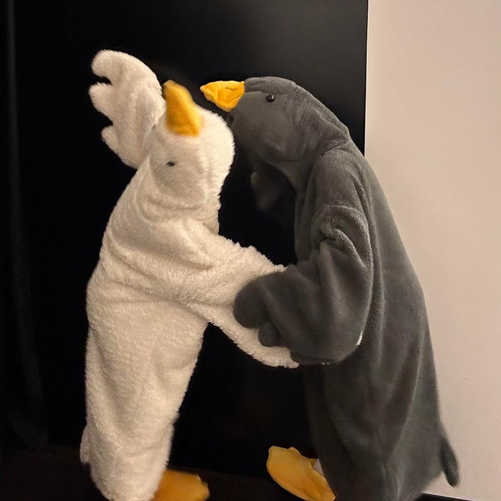 Пижама Кигуруми Гусь для Женщин и Плюс Пушистая с Капюшоном Милая Животная Пушистая Теплая Теплая для Холодной Погоды [MTKCNTL] Мужчины, Размер, Обувь, Парная