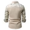 Мужские повседневные рубашки в стиле милитари с принтом пэчворк и камуфляжем, рубашка с длинным рукавом для активного отдыха, мужские