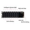 M.2 NVME PCIE to SATA3.0 6Gbps 6 Port Expansion Card Hard Drive Extended PCIE Adapter Card For Monitoring