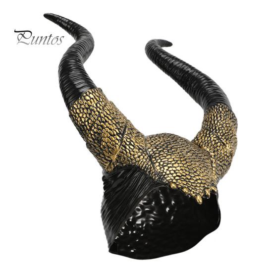 Костюм дьявольских рогов на Хэллоуин, черные латексные длинные рога для женщин и взрослых, роговой головной убор для косплея, костюм на Хэллоуин