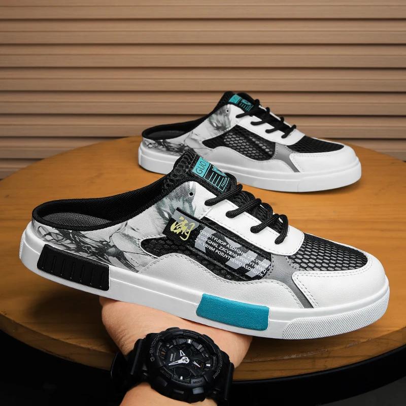 Fashion Big Size 47 Luxury Men Half Slippers Sandals Comfortable Casual Shoes Men Fashion Sneakers Anime Men Slippers Slides Footwear