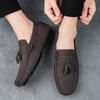 Fashion Man's Luxury Brand Loafers Sneakers 46 Comfortable High Quality Men Casual Shoes Fashion Genuine Leather Suede Moccasins Flat Dr