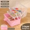 Three-layer Stationery Case Foldable Toy Box New Nail Art Organizer
