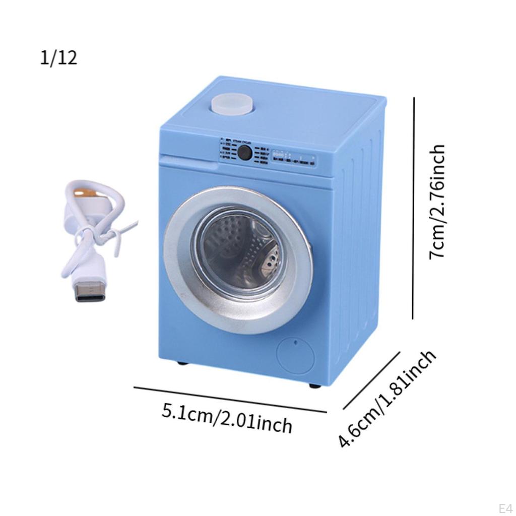 1/12 Dollhouse Washing Machine Miniature Furniture Life Scene Doll Accessories Decoration for Living