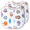 Хлопковый непромокаемый нагрудник Lieto baby cute, белая сова, 2 шт.