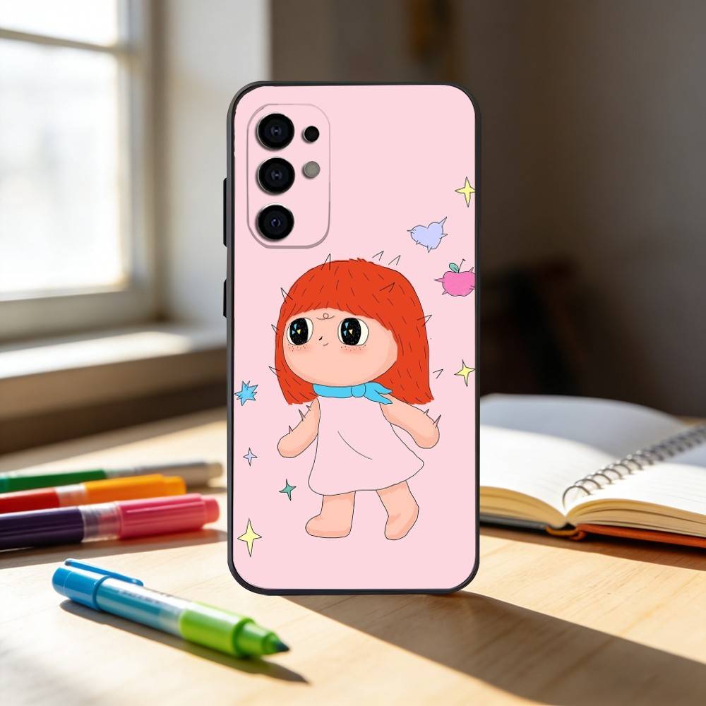 Девочка-Ёжик   Чехол для телефона для Samsung S25,S24,S21,S22,S23,S30,Ultra,S20,Plus,Fe,Note,10,9,5G Черный чехол