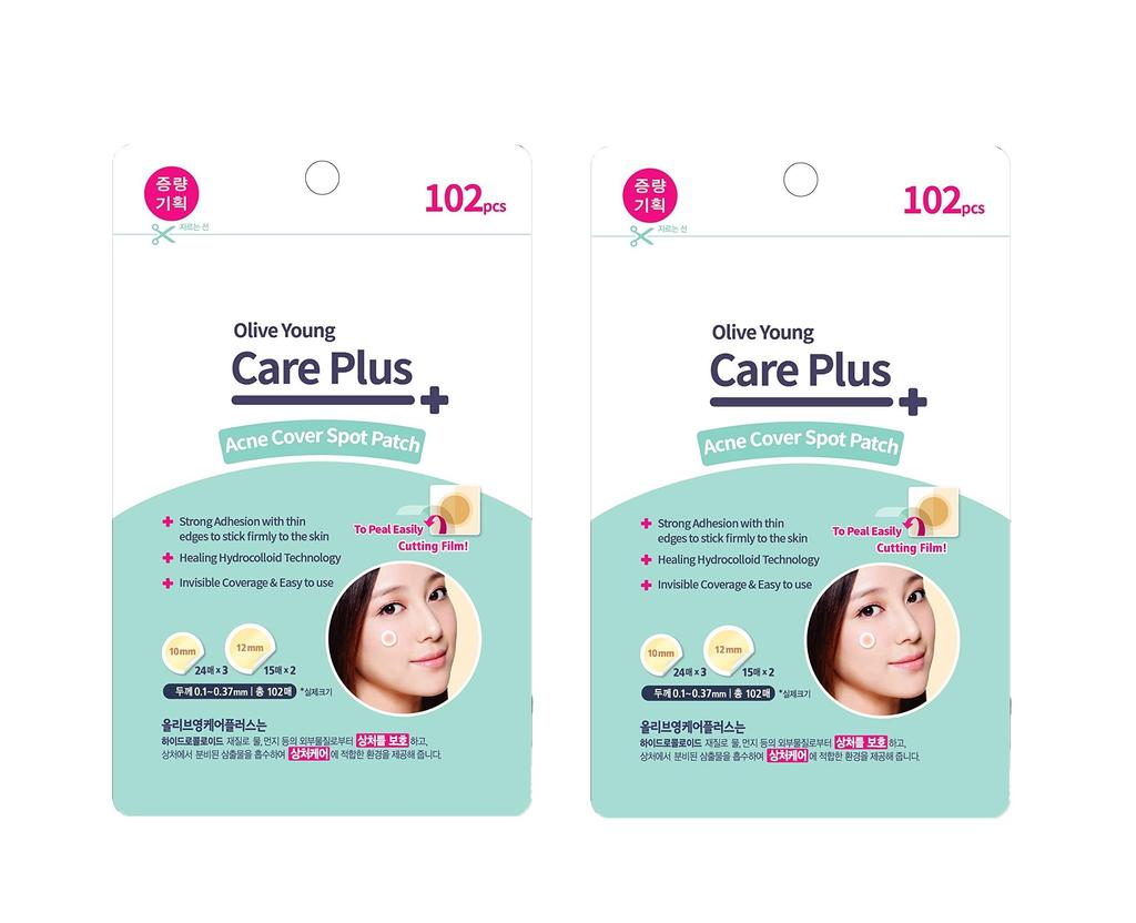 Acne Cover Spot Patch for Olive Young Care Plus Spot Patch (102ea) Acne Spot Pimple Absorbing Cover Patch, Moist Wound Dressing