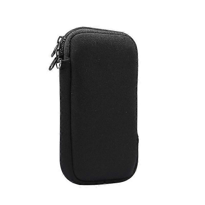 Case Cover For Iphone 12 / 12 Pro Universal Elasticity Zipper Protective Case Storage Bag With Lanyard / 6.1 Inch Smart Phones(black)