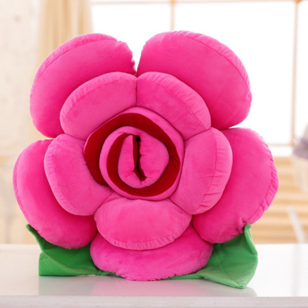 Creative Three-dimensional Rose Throw Pillow Plush Toy Flower Rose Doll Home Decoration Valentine's Day Gift