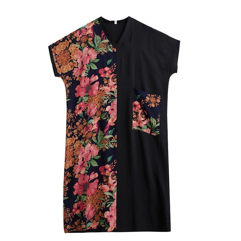 Короткий рукав Плюс размер Хлопок винтаж новые платья для женщин повседневные свободные макси длинное летнее платье